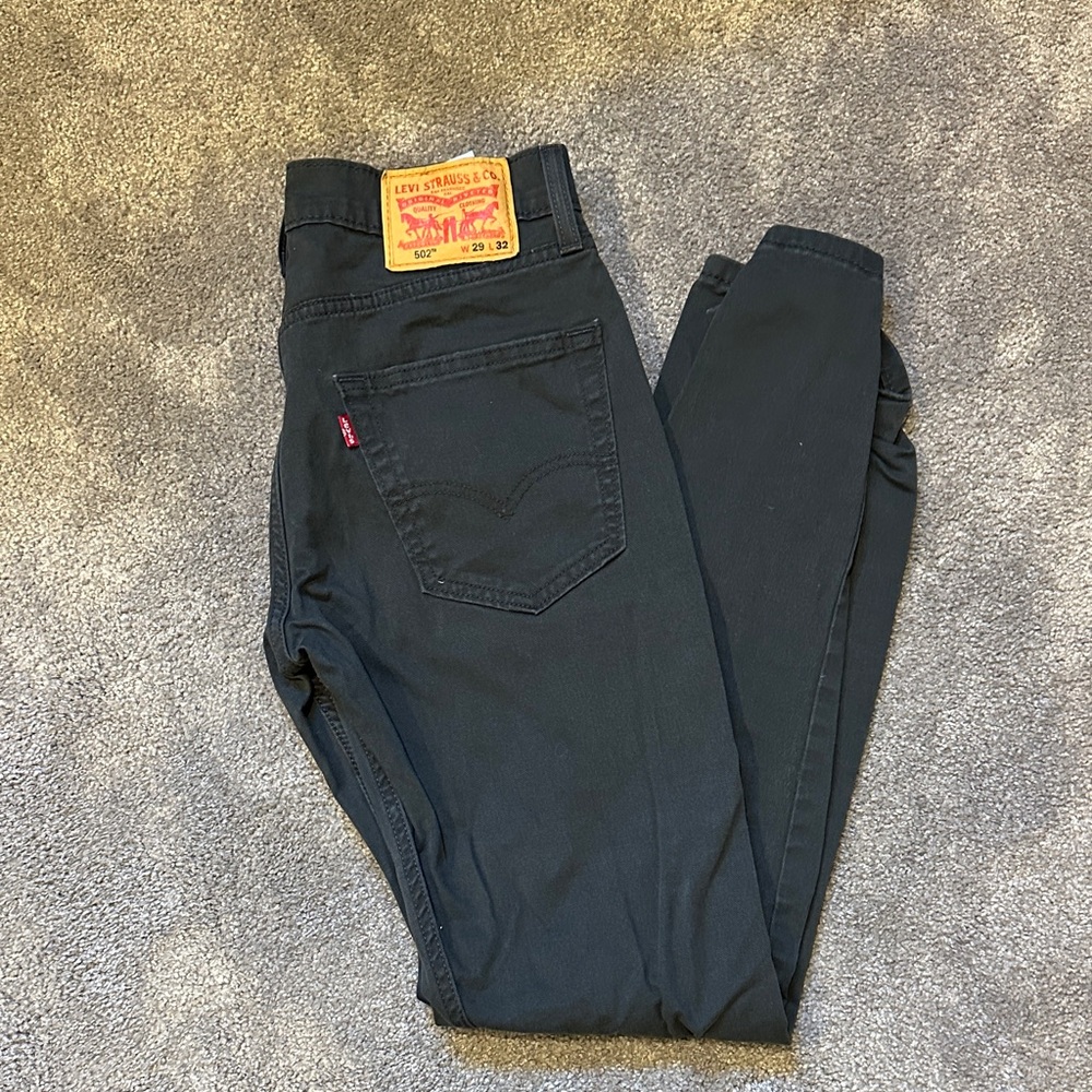 Levi's 502 Black Jeans with Iconic Patch